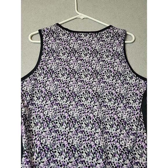 Kerrits Breeze Ice Fil Purple Floral Equestrian Tank Top Women's Large Stretch - Picture 7 of 14